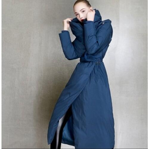 2019 Winter Suit-dress Loose Coat Eva Freedom Robe Even Hat Down Jackets Overknee