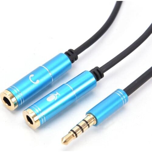 1 Male to 2 Female 3.5mm Mic Audio Y Splitter Aux Extension Adapter Cable Cord for PC Mic Headphone Splitter Audio Cable Jack