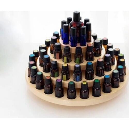 11/39 Slots Three Layers Essential Oil Storage Box Circle Wooden Case Aromatherapy Organizer Solid Wood Display Stand Shelf