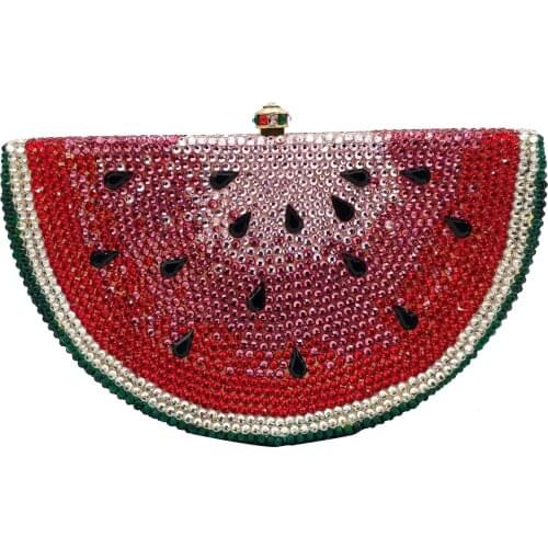 17x10CM Evening Bag Watermelon Flat Bottom Diamond Banquet Bag Clutch Bag Evening Bag a6642