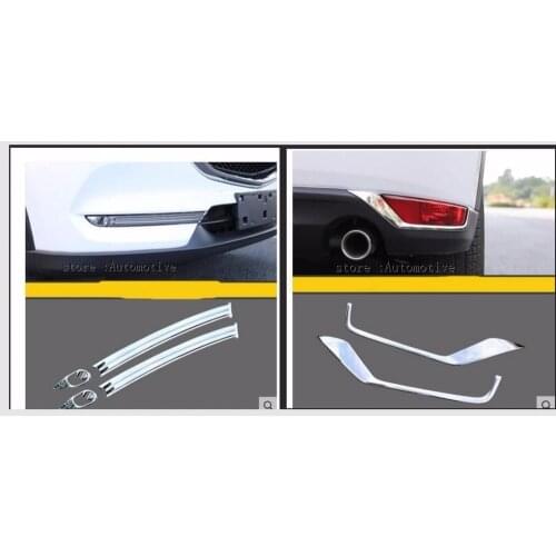 4 PCS ABS Chrome Front Rear Fog Light Trim Cover For MAZDA CX-5 2017 2018 2019 accessories car styling