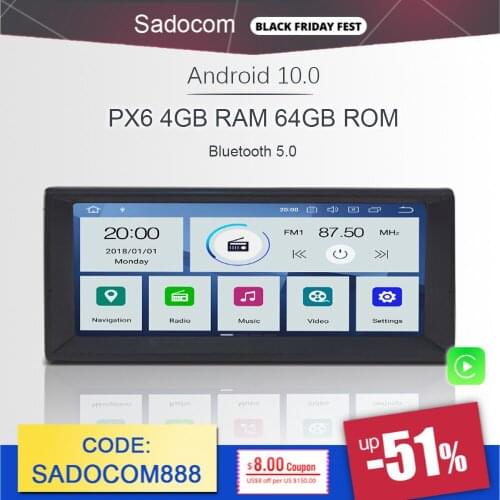 7" PX6 DSP 1 din Android 10.0 Car DVD player 6 Core 64GB ROM 4GB RAM autoradio car radio For BMW E39 X5 E53 M5 Land Range Rover