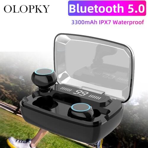 Bluetooth Earbuds V5.0 8D Wireless Earphones Sports Wireless Headphones LED Display Touch Control Stereo Headset With Microphone
