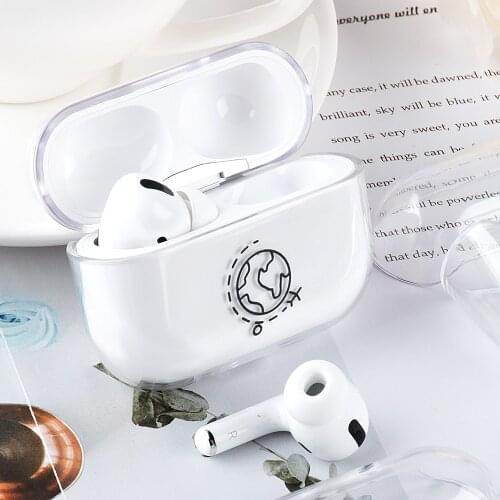 For Apple AirPods Pro Wireless Headphones Cover World Map Transparent Hard PC Earphone Cases For Airpods Pro Gen 3 Headset Case