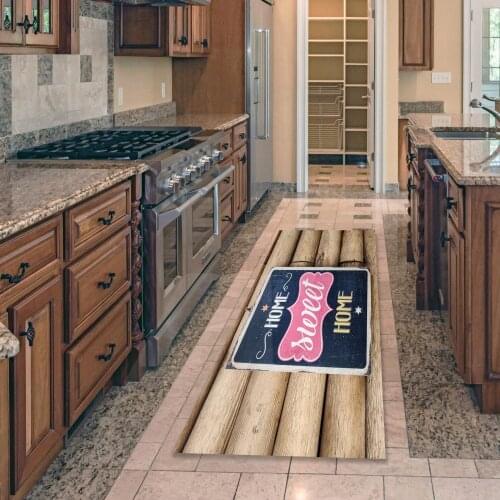 Wooden Grain Kitchen Floor Mat Bohemian Mat Carpet For Living Room Boho Decor Anti-Slip Kitchen Rug Hallway Carpet Home Decor