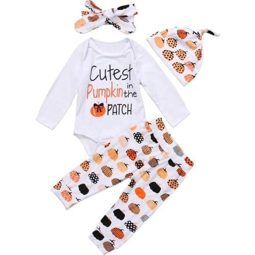 Baby Halloween Bodysuit Newborn Romper Girl Pumpkin Long Sleeve Pants Girls Outfits Kids Costume Kid Holiday Clothes Unisex