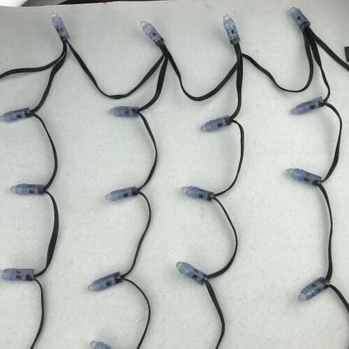 Addressable 7nodes*10drops LE RGB full color Icicles string;DC12V WS2811 controlled;all BLACK wire;IP68;70nodes/set