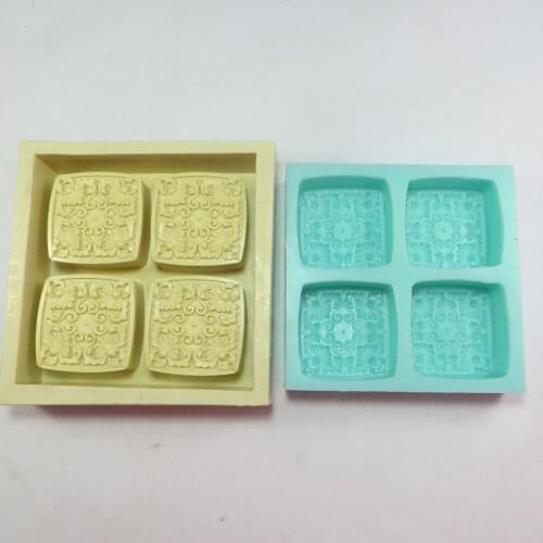 4 Cavities Moon Cake Shape Cookie Soap Bar Silicone Mold Resin Mould DIY Aromatherarpy Household Decoration Craft Molds Tools