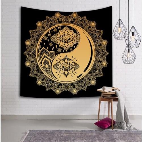 Mandala Tapestry Moth Head Celestial Moon Tapestry Taiji Yinyang Tapestry for Bedroom Wall Hanging Decor GT2TSILS408