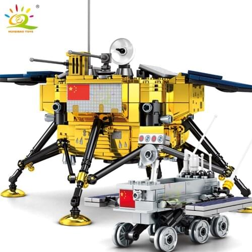 HUIQIBAO 702Pcs Space Station Lunar probe model Building Blocks City Shuttle Satellite Astronaut Creator Bricks Children Toys
