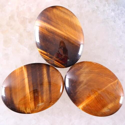 1Pcs Cabochon Natural Stone No Drilled Hole Oval Bead for Men Women DIY Jewelry Making Golden Tiger eye Sides Are The Same Bead