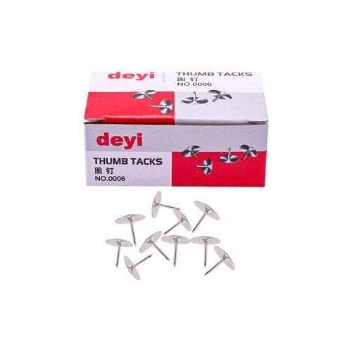 Office stationery nickel-plated thumbtack boxed flat head thumbtack 80 tablets wholesale