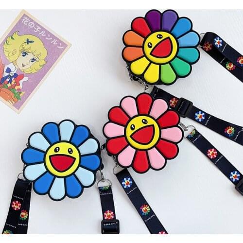 Sunflowers Coin Purse Cute Funny Cartoon Soft Silica Gel Keys Wallets Women New Style Fashion Shoulder Bags Storage Money Bag