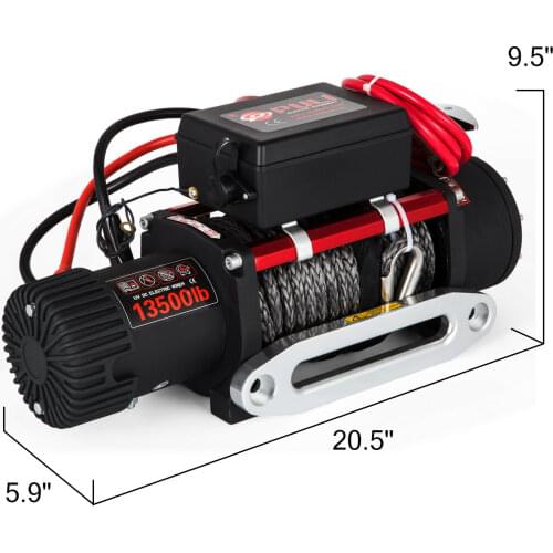 12v 6T Electric Winch ATV Recovery Winch 6120 KG 13500LBS Synthetic Rope with Remote Control for ATV UTV