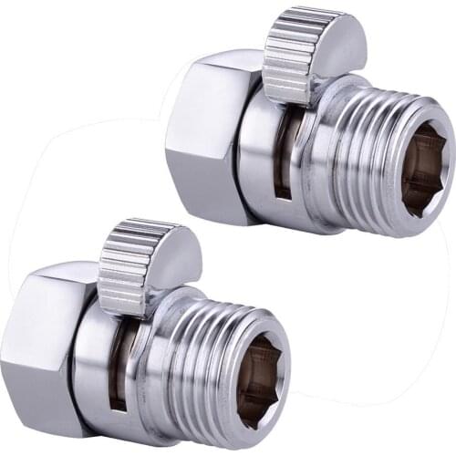 2pcs Polished Chrome Family essential Brass Shower Head Shut-Off Valve 1/2" IPS for Bathroom bidet sprayer shower head