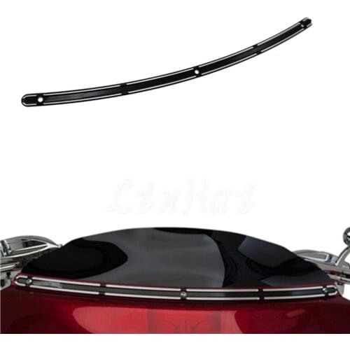 Black Slot Track Billet Windshield Trim For Harley Touring Electra Tri Glide FLH Batwing 1996-2013