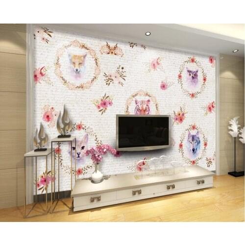 Custom Animal watercolor abstract floral retro wallpaper papel de parede,living room tv sofa wall bedroom 3d room wallpaper