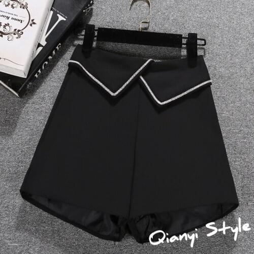 High Waist Hot Pants Womens Summer New Style Loose Wide Leg Fashion All-match Diamond Polka Dot Hot Pants Fashion Short Femme