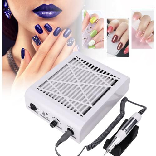 Profession 2In1 Nail Dust Collector Vacuum Cleaner Nail Drill Polishing Machine Manicure Tool 60W Power Strong Collect Dust