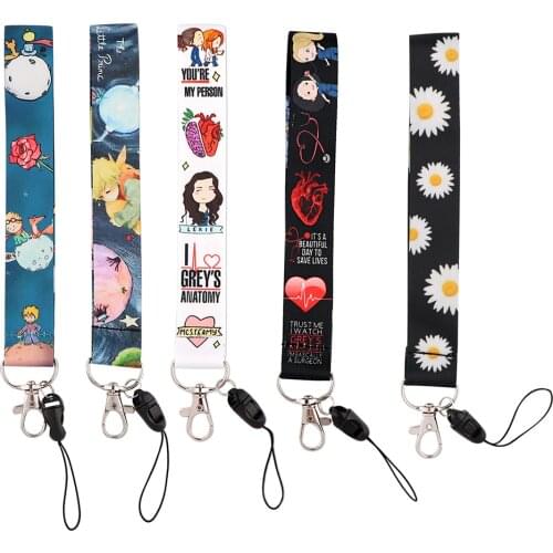 DB630 Little Prince Lanyard For Keychain ID Card Passport Phone Rope Badge Holder Ribbon Cartoon Lanyard Key Holder Necklace