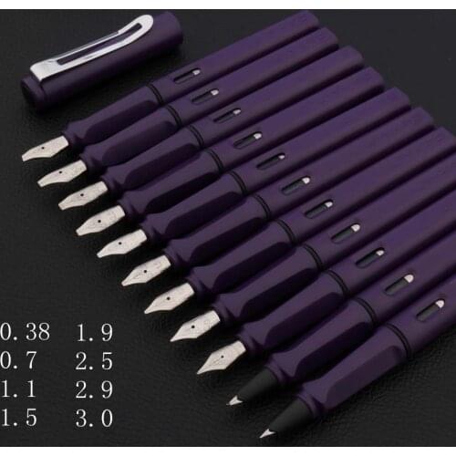 Posture Correction Parallel Fountain Pen Matte Purple Duckbill Gothic Art Flower Flat Stationery Office Supplies Ink Pens