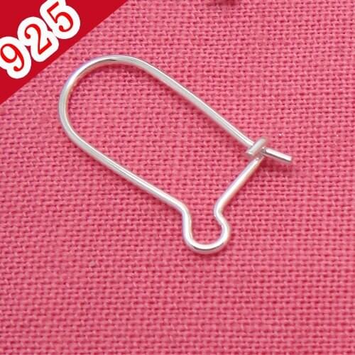 DIY Making Jewelry Earring Findings 925 Sterling Silver Color 17*9.5mm Ear Hoop 50Pcs/Lot Jewelry Accessory Factory Price