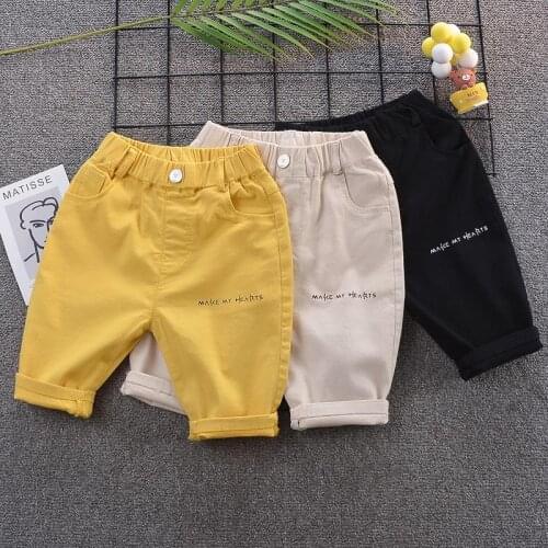 Boys Shorts Childrens Pants Girls Cotton Sport Pants Clothes For Teens Korean Style Letter Printed 2021 Children Shorts Summer