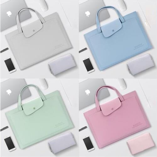 PVC Laptop Notebook Bag for Macbook 13.3 14 15 Inch Notebook Ultra Thin Tablet Casual Simple Sleeve Protable Waterproof Handbag