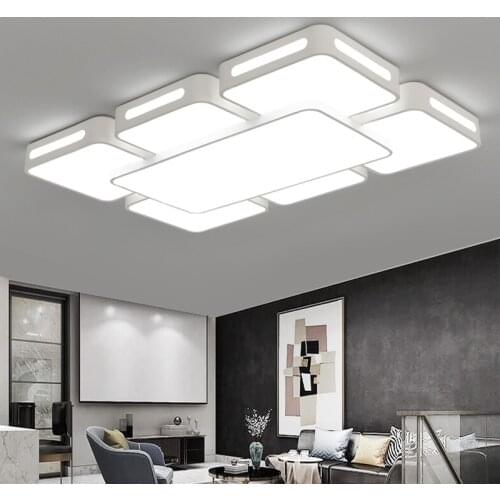 New LED Ceiling Lamp Living Room Dining Room Lamp Modern Minimalist Rectangular Creative Sky City Ceiling Lamp