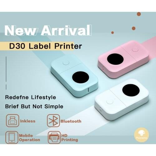 Phomemo D30 Label Printer, Portable Thermal Printer,Handheld Bluetooth Label Maker Sticker Machine Mini Printer