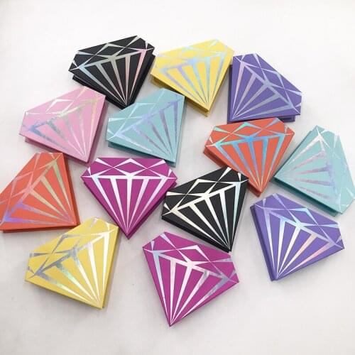 Custom Eyelash Packaging Glitter Diamond Case for Dramatic 25mm 3D Mink Eyelashes Empty Lash Box