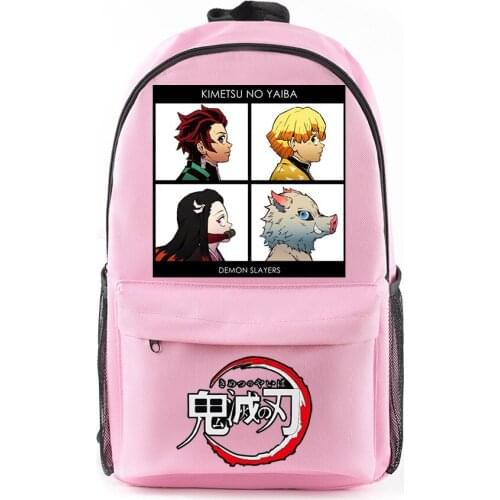 Japan Anime Demon Slayer Students Boys Girls Backpack Schoolbag 3D Cartoon Oxford Waterproof Laptop Backpack Men Women Backpack