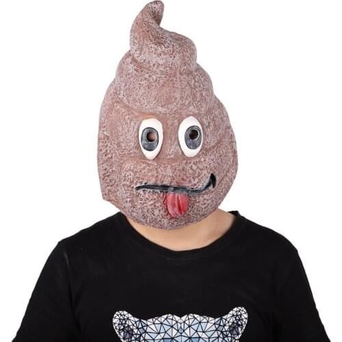 Funny Tricky Poop Mask Headgear Spoof Drama Halloween Movie Latex Headgear Theme Party Carnival Dress Up Performance Headgear