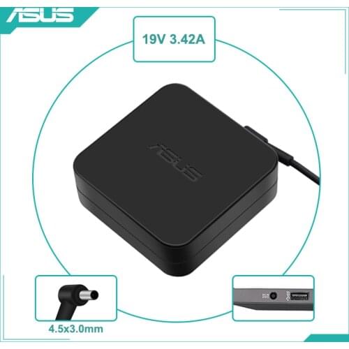 19V 3.42A 4.5x3.0mm AC Adapter Laptop Charger For Asus Zenbook UX Pro 14 UX480 UX480F UX480FD UX481FL Notebook Cargador