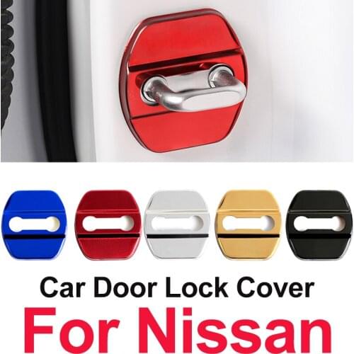 1set 10set Stainless Steel Car Door Lock Cover Protecting for Ni-ssan Nismo Note Qashqai X-Trail Juke J11 Tiida Navara D40 T30