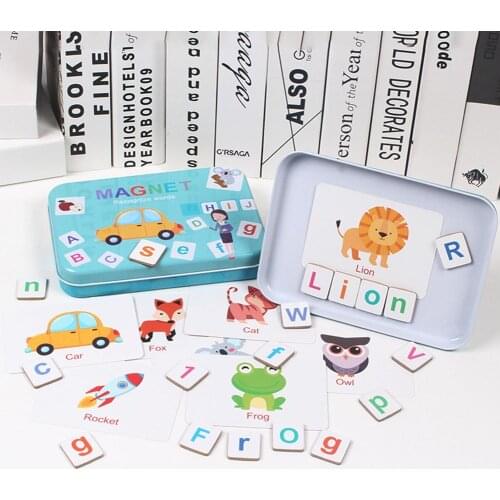 1 Set Kids Puzzle Toy Magnetic English Alphabet Number Puzzles Spelling Game Early Educational Kids Toy