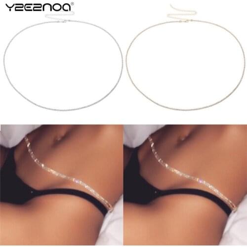 1Pc Silver/Gold Color Bling Halter Women Waist Belly Chain Jewelry Rhinestone Waist Chain Sexy Summer Beach Bikini