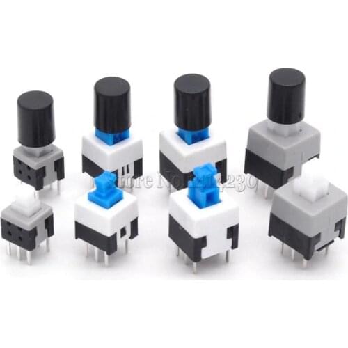 10Pcs Non-Self-Locking Switch / Self-Locking Switch 5.8*5.8 7*7 8*8 8.5X8.5MM Key Switch Cap Switch
