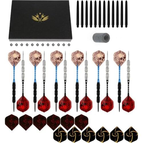 12Pcs 22g Darts Set Darts Needle Box Aluminum Pole Leaf Flight Shafts Indoor Entertainment Sports Dart Throwing Practice Game