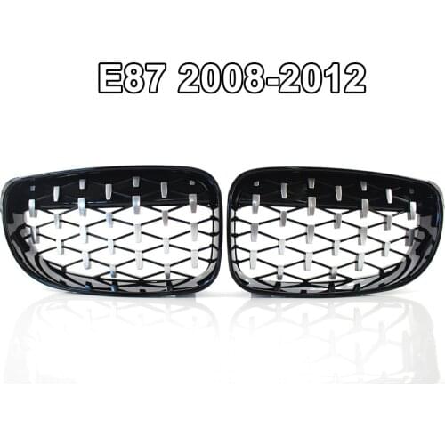 2Pcs Diamond Style Grille Racing Grills Decoration For BMW 1 Series E87 E81 E82 E88 2007-2012 Front Grill Car Accessories