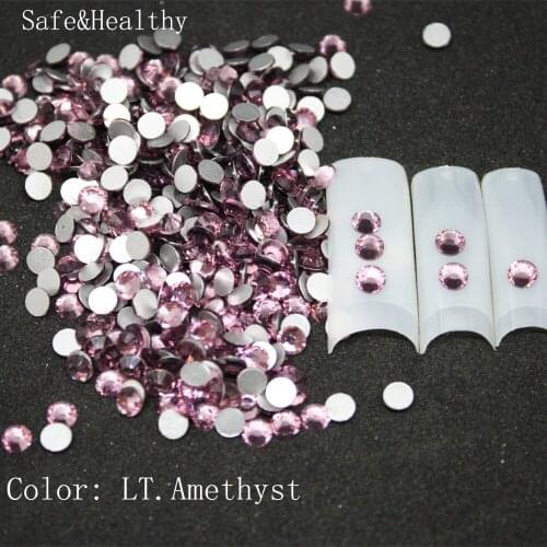 LT.Amethyst SS3-SS34 Rhinestones Back Flat Round Nail Art Decorations And Stones Non Hotfix Rhinestones Crystals for DIY Glass