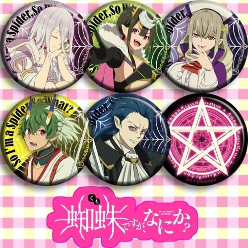 Anime So I'm a Spider, So What？ Karnatia Seri Anabald Schlain Badge Cosplay Garniture Bedges For Backpack Bags Brooch Pin Gifts