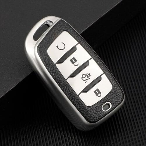 Classic Style Leather Grain TPU Car Key Case Cover for Changan CS85 CS35 Plus CS25 CS95 Coupe Fob Protecor Holder Shell