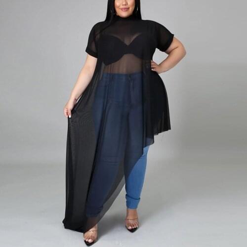 Black Sexy Dress Transparent Asymmetric Ankle Length Large Size Elegant Evening Night Party Club Wear Vestidos Mujer Dress 2021