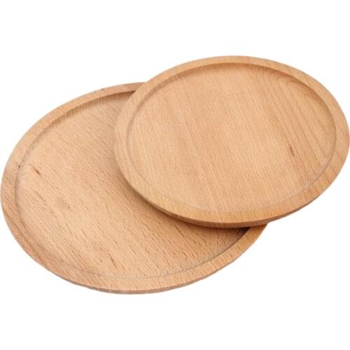 Wood Serving Plate Round Serving Tray Fruit Dessert Cake Snack Candy Platter Wooden Dishes