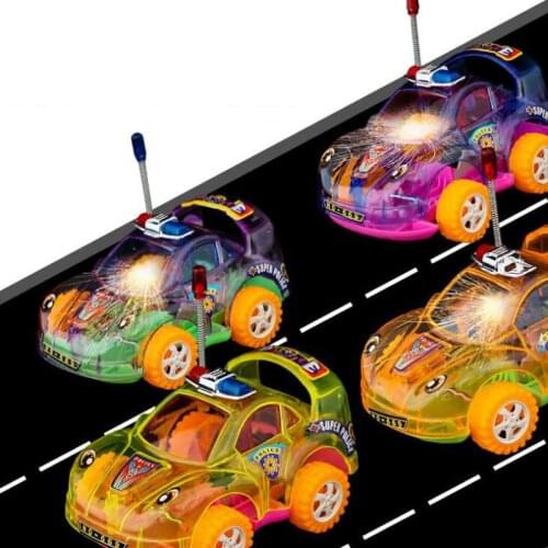 Childrens Toys Inertia Racing Transparent Sparks Car Funny Inertia Light Mini Racing Interactive Game Toy Boy Birthday Gift