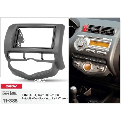 Double Din Fascia For HONDA Fit Jazz Auto Air-Conditioning Radio DVD Stereo Panel Dash Mounting Installation Trim CARAV 11-385