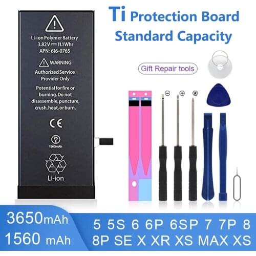 Easybyz High Quality TI Chip Phone Battery For iPhone 7 8 X XR XS Max 6 S Plus SE Replacement Batterie For айфон 8 plus battery