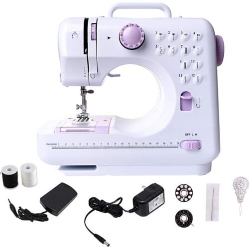 2020 Electric Sewing Machines Mini Portable Household Night Light Foot Pedal Straight Line Two Thread Kit 12 Stitch Version