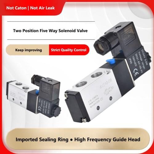 Pneumatic Electric Solenoid Valve 5 Way 2 Position Air Solenoid Valve 4V210-08 4V310-10 12V 24V 220V Pneumatic Solenoid Valve